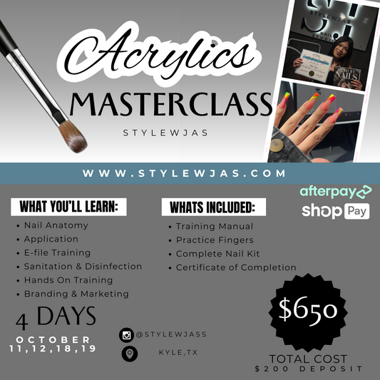 4 DAY ACRYLIC CLASS